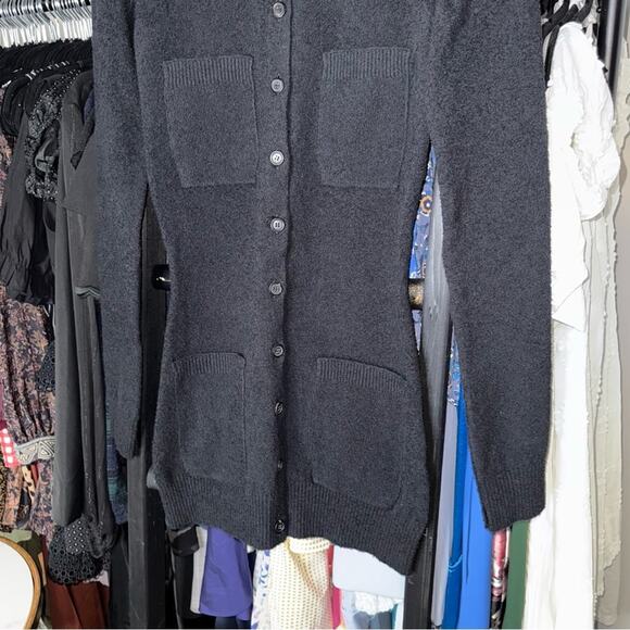 New WARDROBE.NYC Black Knit Cardigan Mini Dress with Shoulder Pads - Picture 10 of 17